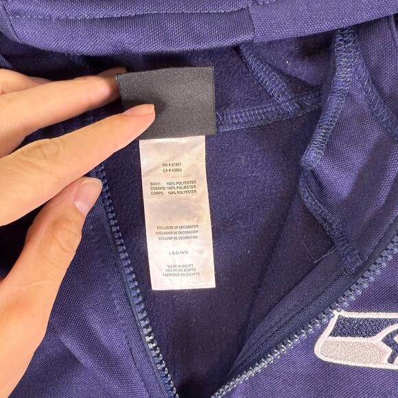 Seahawks Half Zip Pullover Sweatshirt  Youth Large Kids Boys Jacket Football - Picture 5 of 7